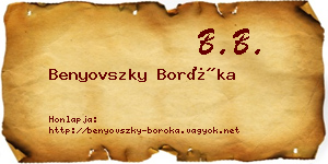 Benyovszky Boróka névjegykártya
